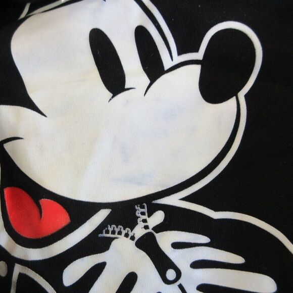 DISNEY Mickey Mouse Skeleton **FLAWED** Hoodie Juniors XL Black Sweatshirt NWT - Picture 12 of 12